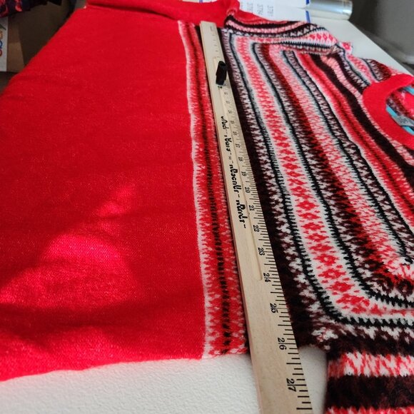 Catherines Sweater Womens 3X Red Fair Isle Crewneck Pullover Plus Size Knit - Picture 9 of 15